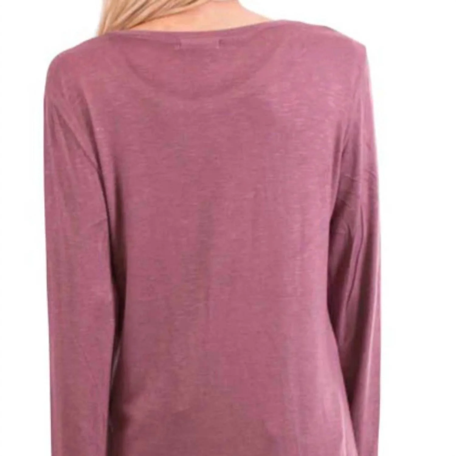 Francesca Scoop Neck Top In Burgundy - Image 2