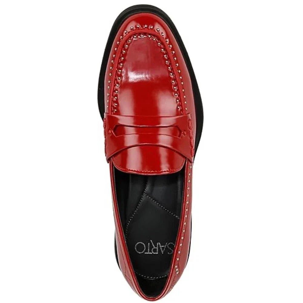 Franco Sarto Eden Penny Loafers Women's  Red Moc Toe Slip On Shoes RHS8246 - Image 4