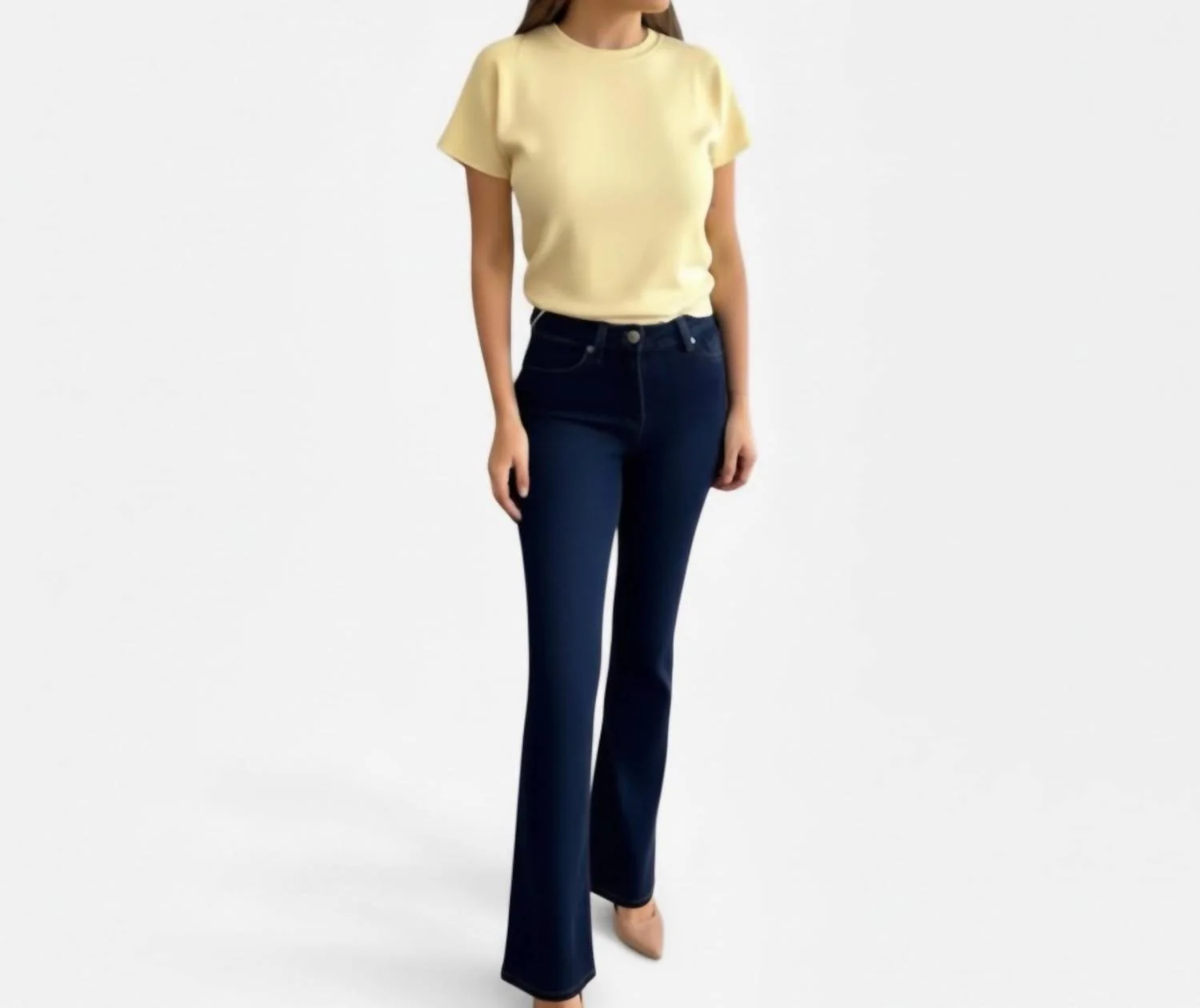 Frayed Flare Jeans In Deep Water