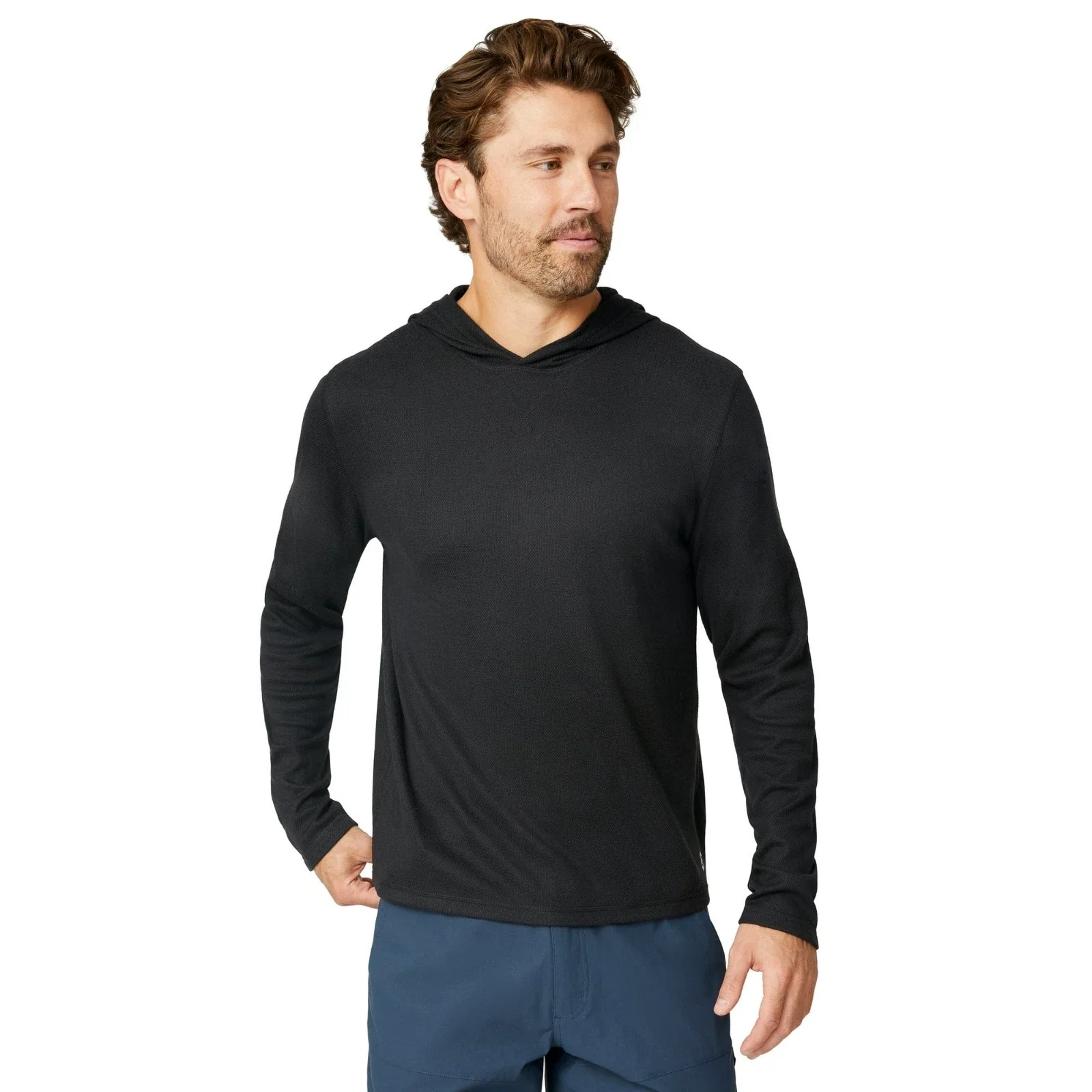 Free Country Sueded Pique Hoodie Men's Black Long Sleeve Pullover DSGL510 - Image 3