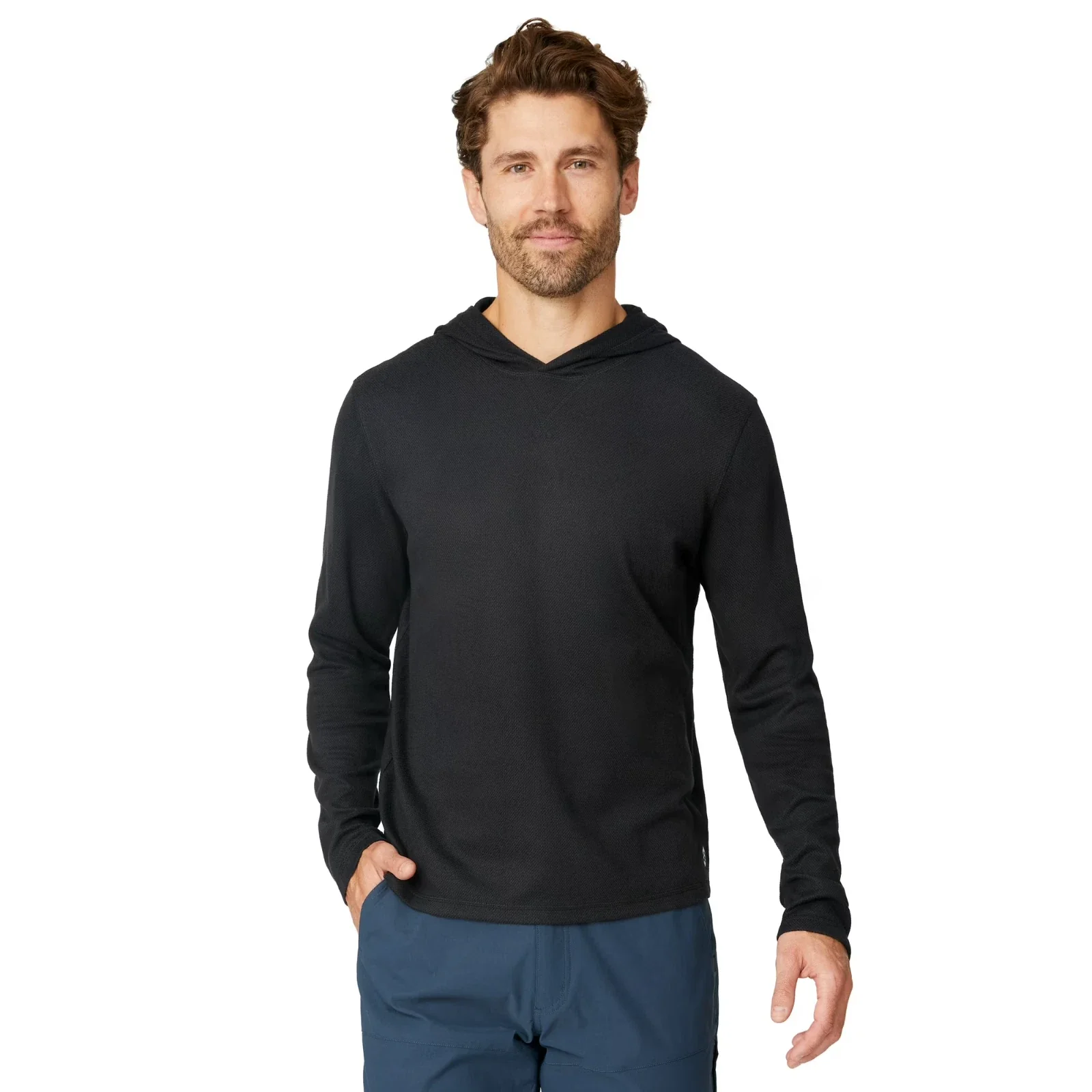 Free Country Sueded Pique Hoodie Men's Black Long Sleeve Pullover DSGL510 - Image 4
