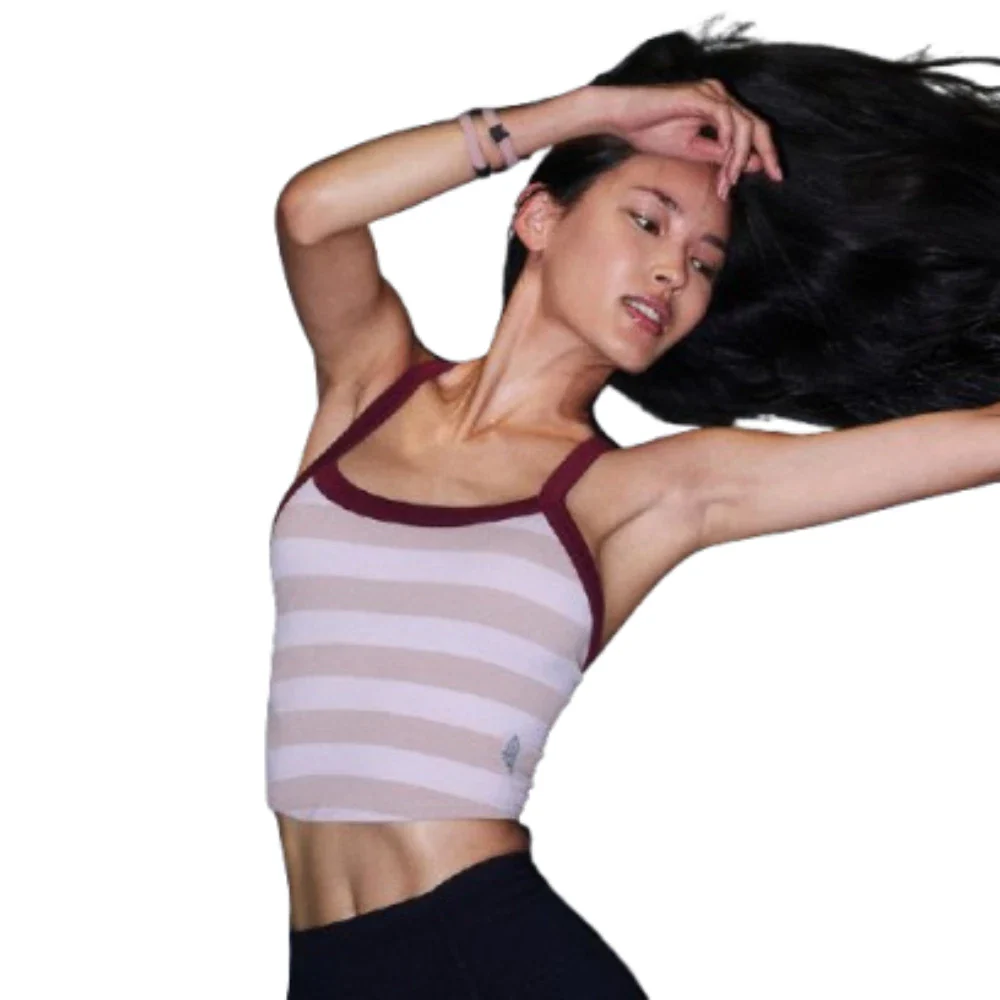 Free People FP Movement All Clear Cami Top Women's Purple Striped DSGL1021 - Image 4