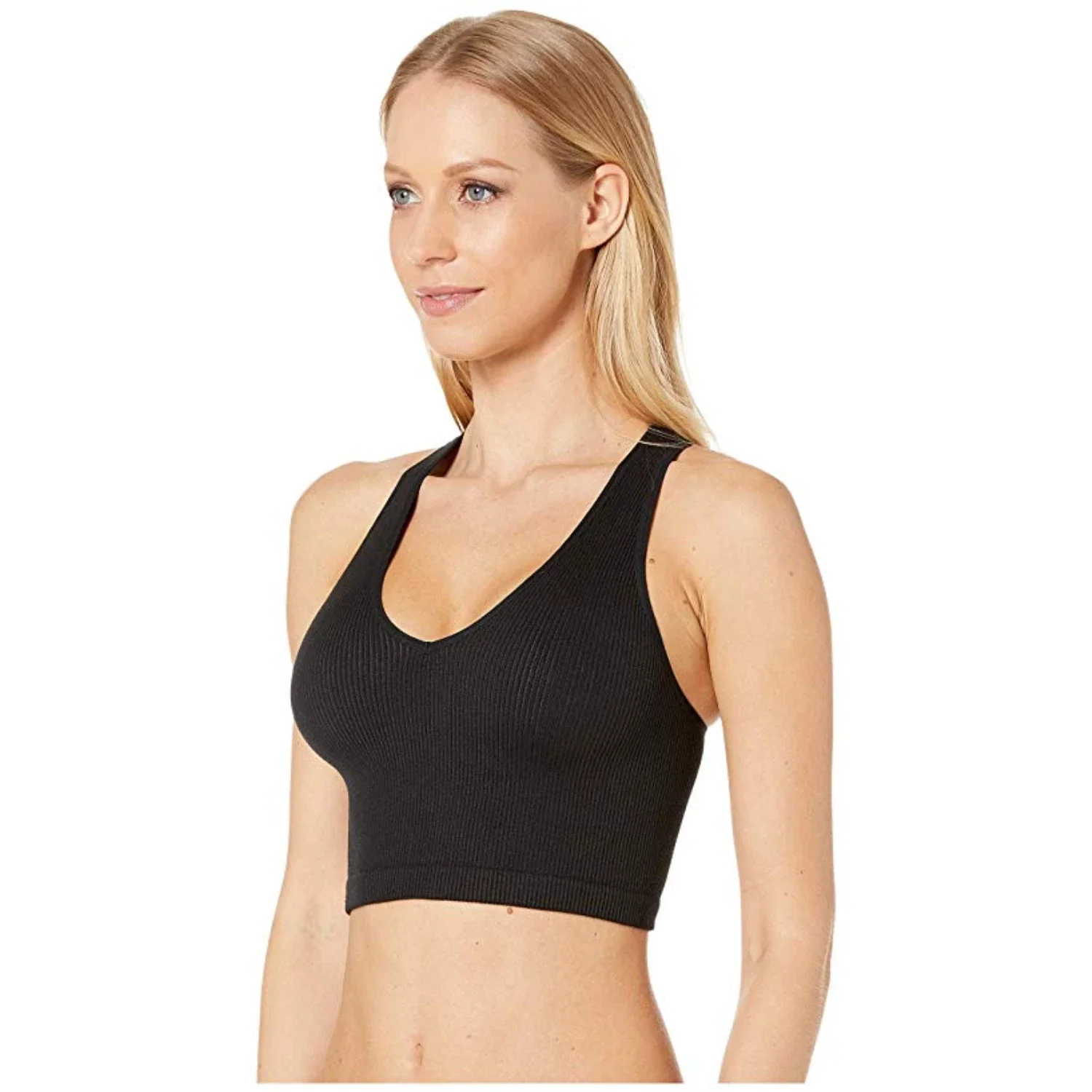 Free People FP Movement Free Throw Tank Top Women's Black Rib Cropped DSGL335 - Image 5