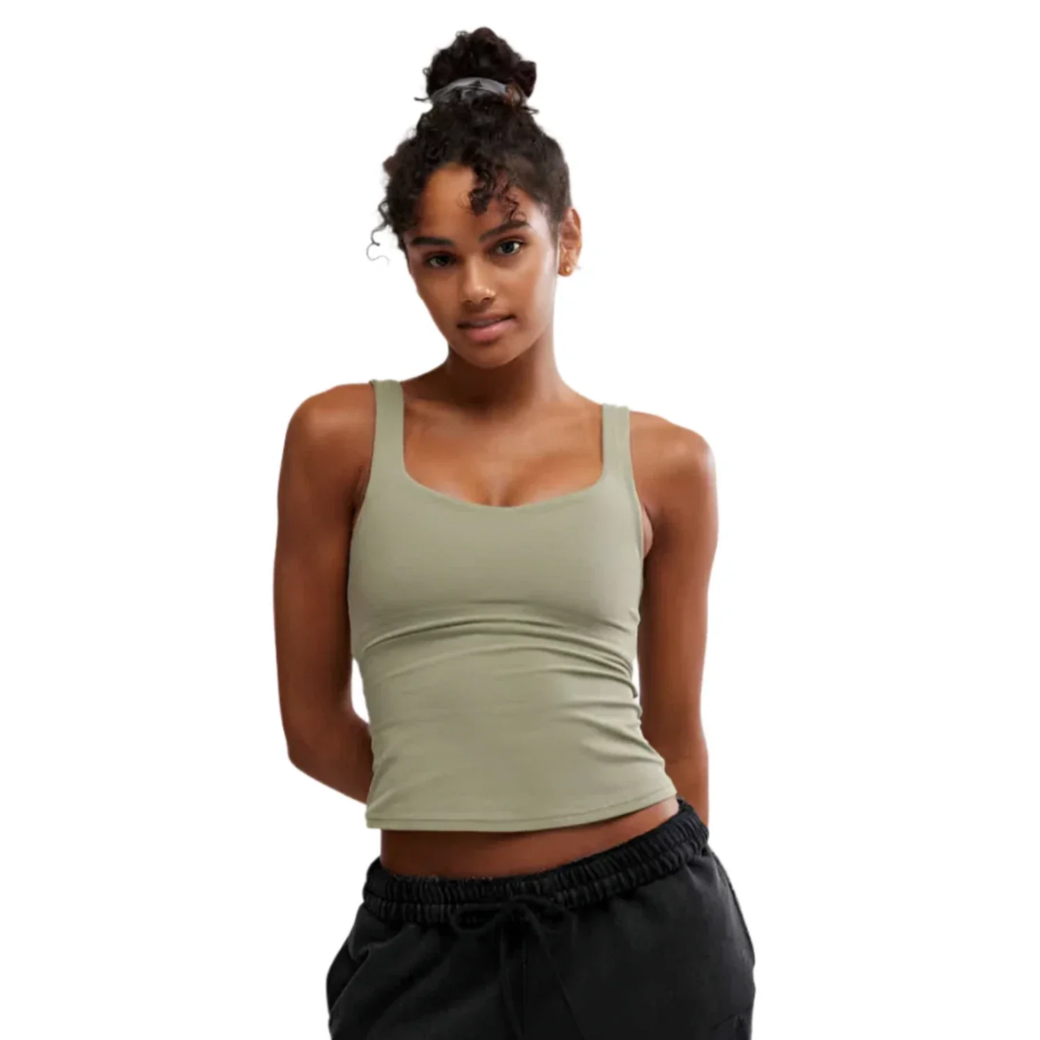 Free People FP Movement Never Better Tank Top Women Green Strappy Back DSGL301