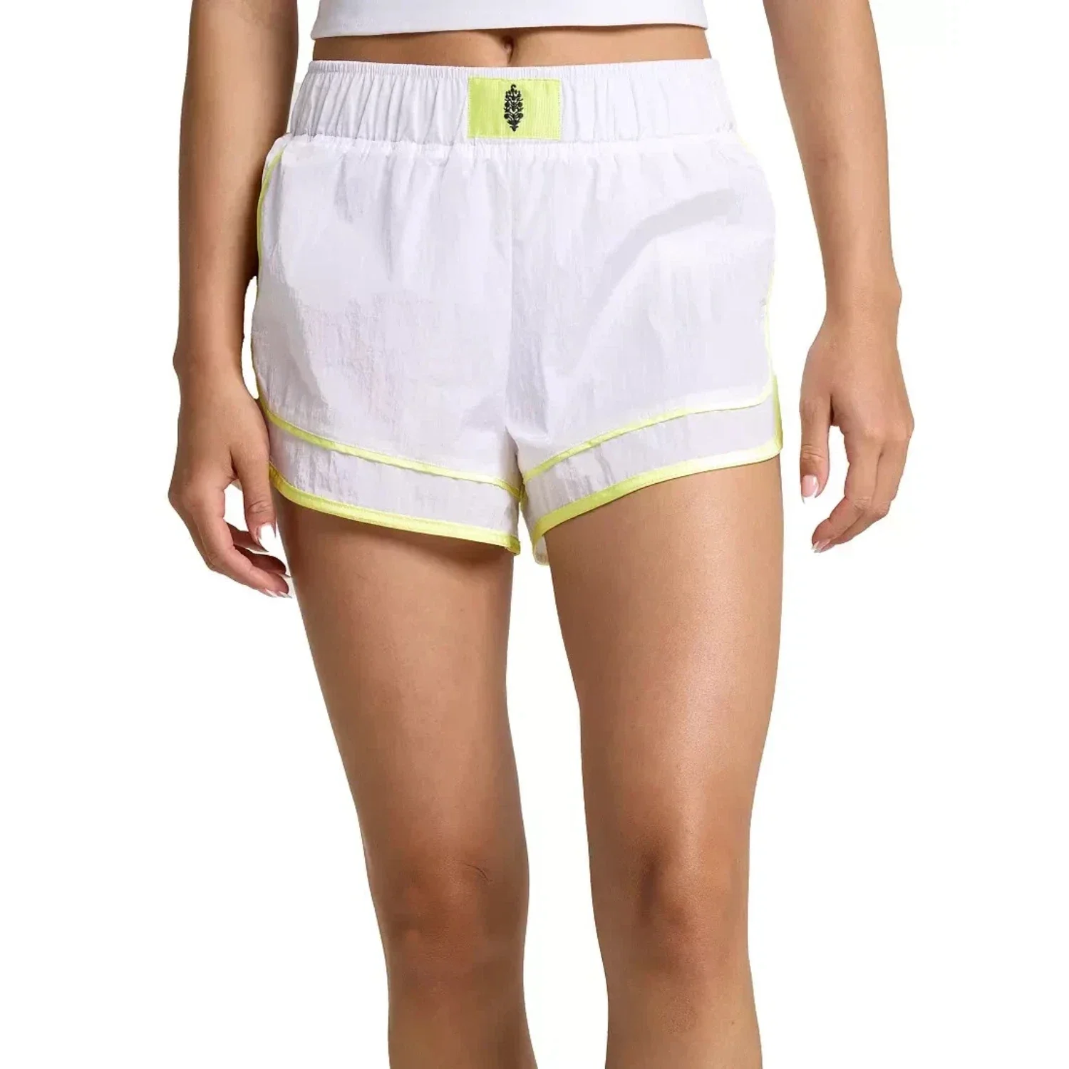 Free People FP Movement Varsity Blues Shorts Womens White Built-In Brief DSGL897 - Image 4