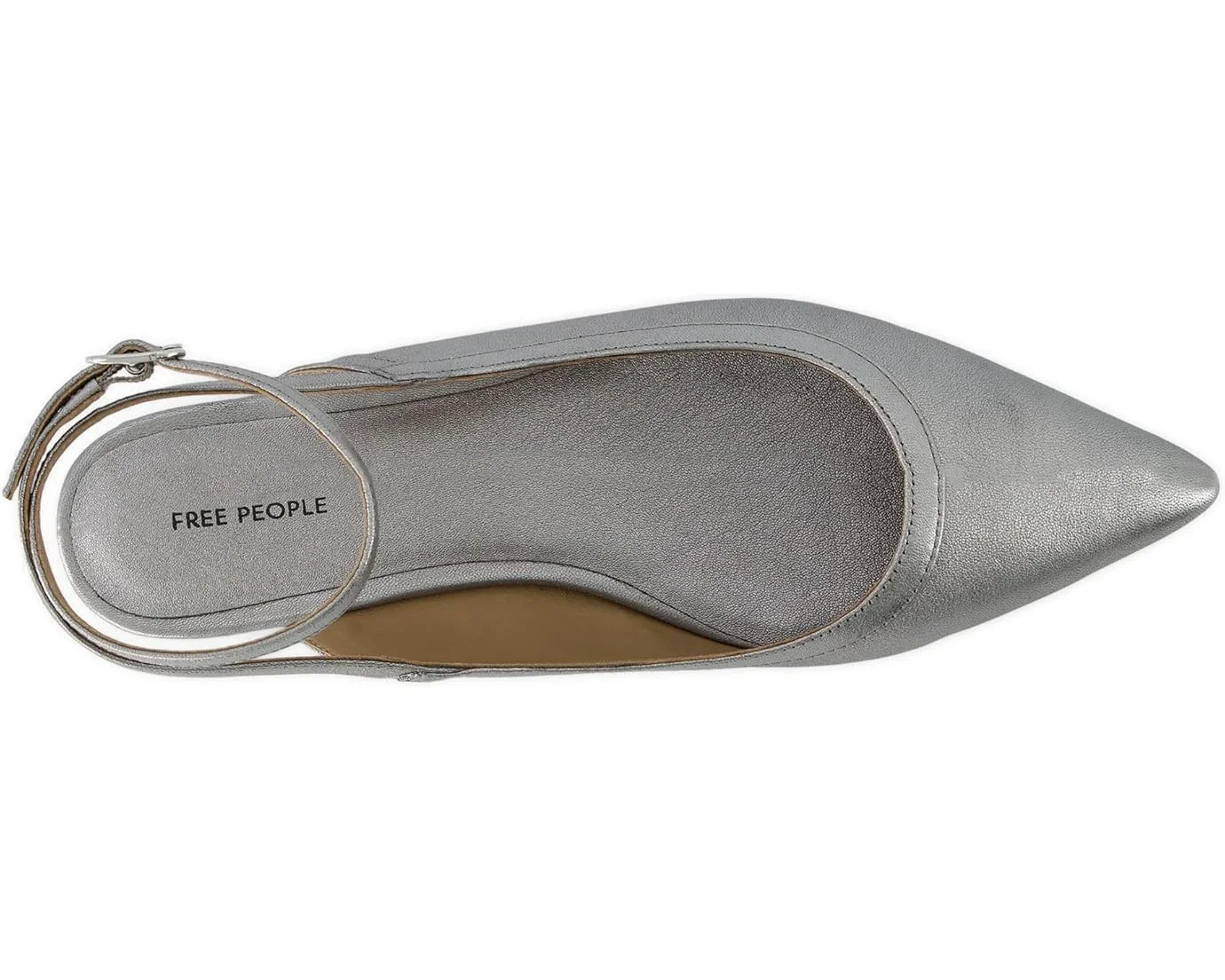Free People Jules Flat Women's  Gunmetal Pointed Toe Ankle Strap HTAT939 - Image 5
