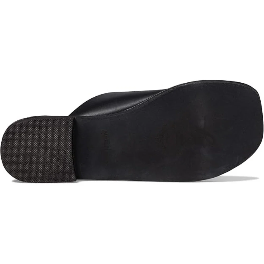Free People Mila Minimal Sandals Women's  Black Leather Square Toe HTAT942 - Image 5