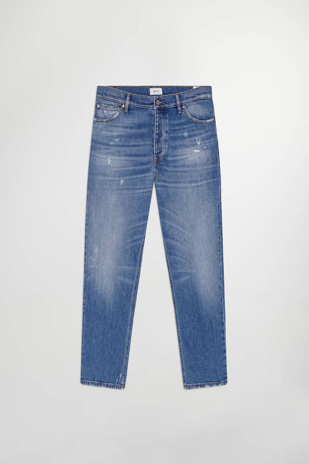 Frey Tapered Leg Jeans In Mid Blue - Image 3