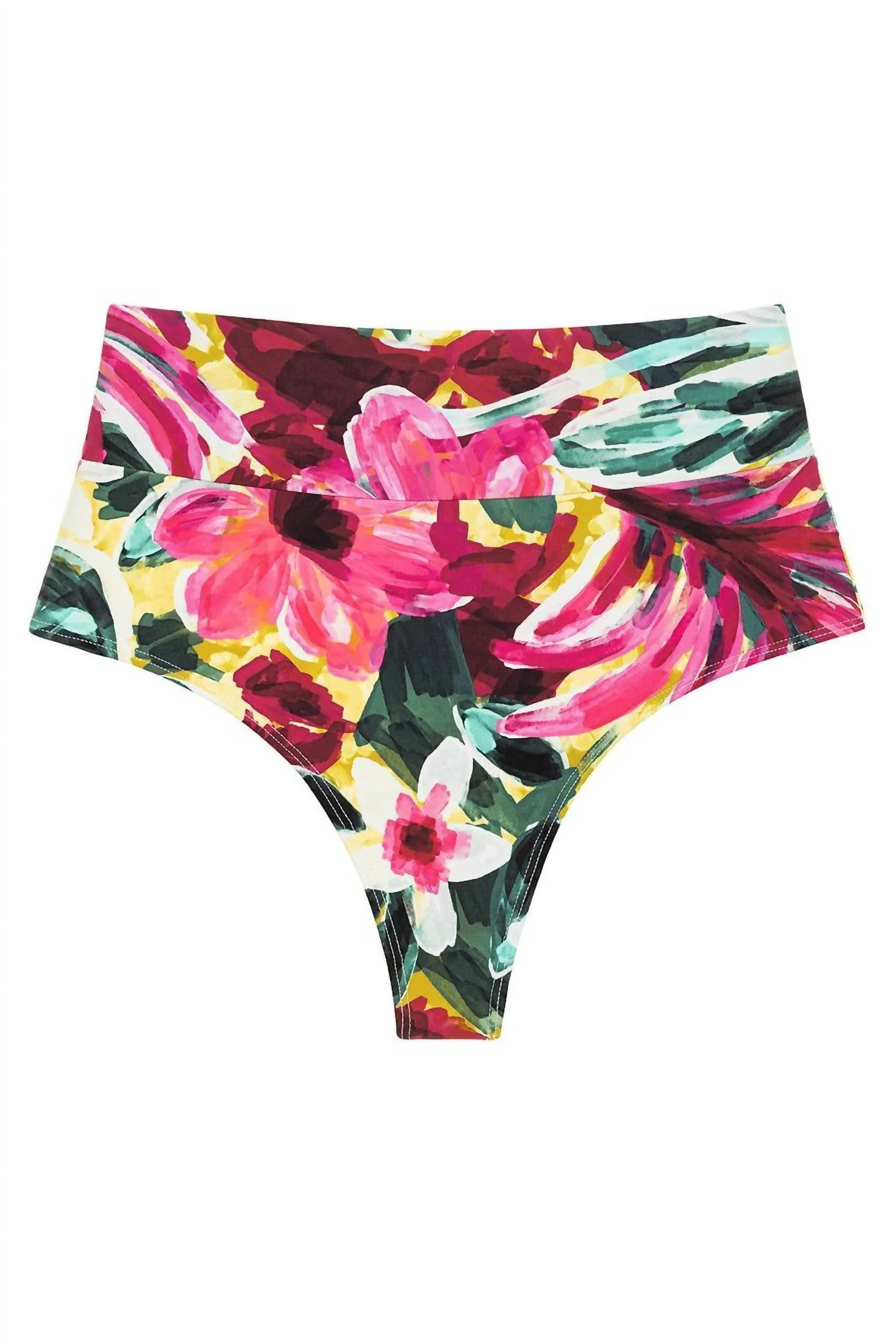 Full Coverage High Rise Bikini Bottom In Isla Floral - Image 3