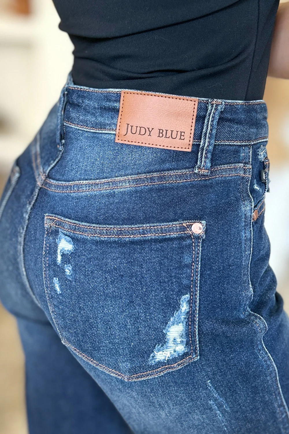 Full Size High Waist Rigid Magic Heavy Destroy Straight Jeans - Image 6