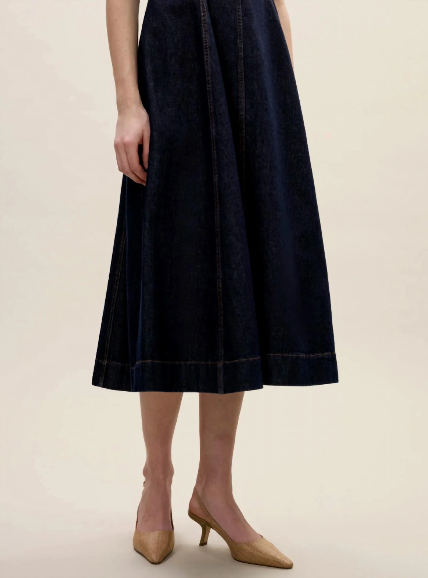 Gabrielle Denim Dress In Deep Sea Wash - Image 4