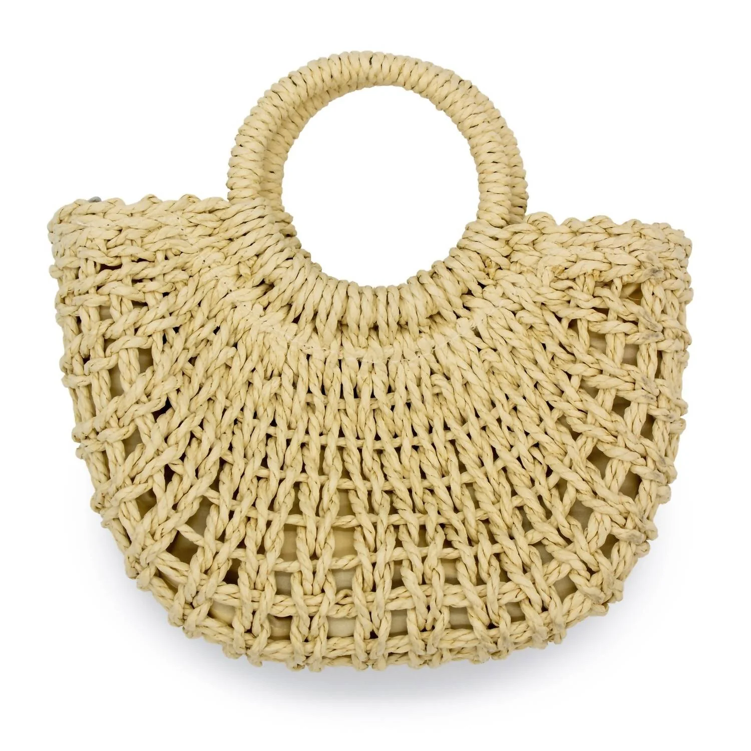 Getaway Crossbody Straw Tote In Khaki