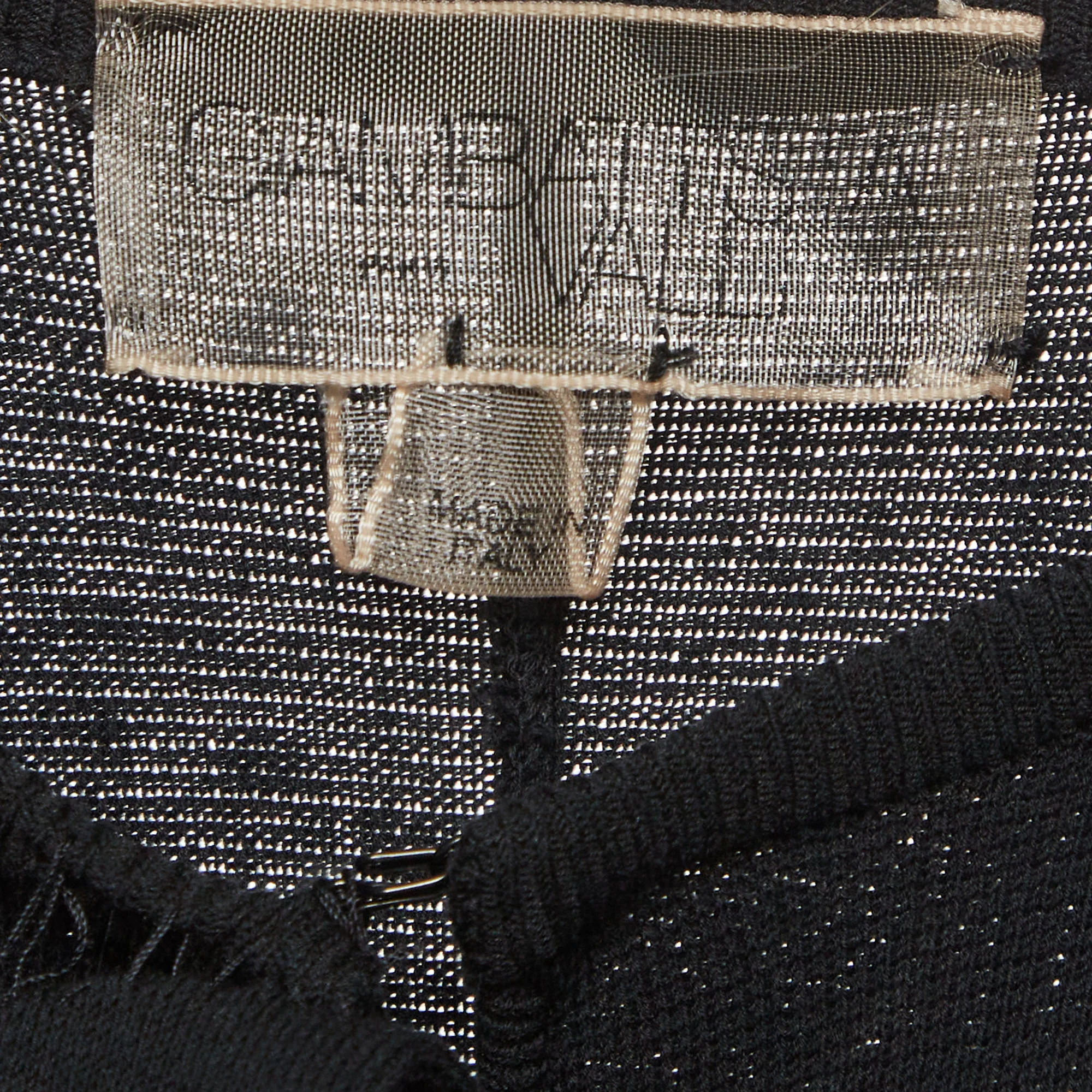 Giambattista Valli Black Cotton Knit Puffed Sleeve Short Dress - Image 4