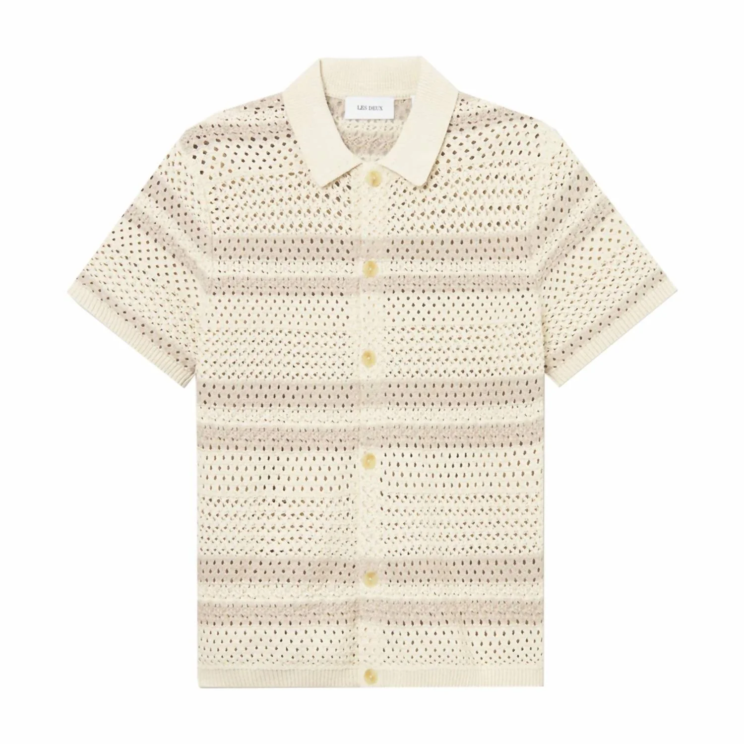 Gianni Short Sleeve Knit Shirt In Beige - Image 3