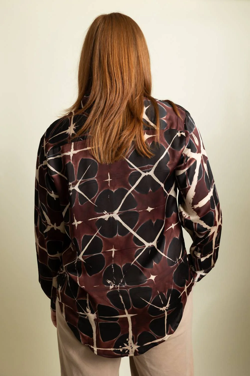 Giany Button Down Top In Abstract Pansy - Image 2