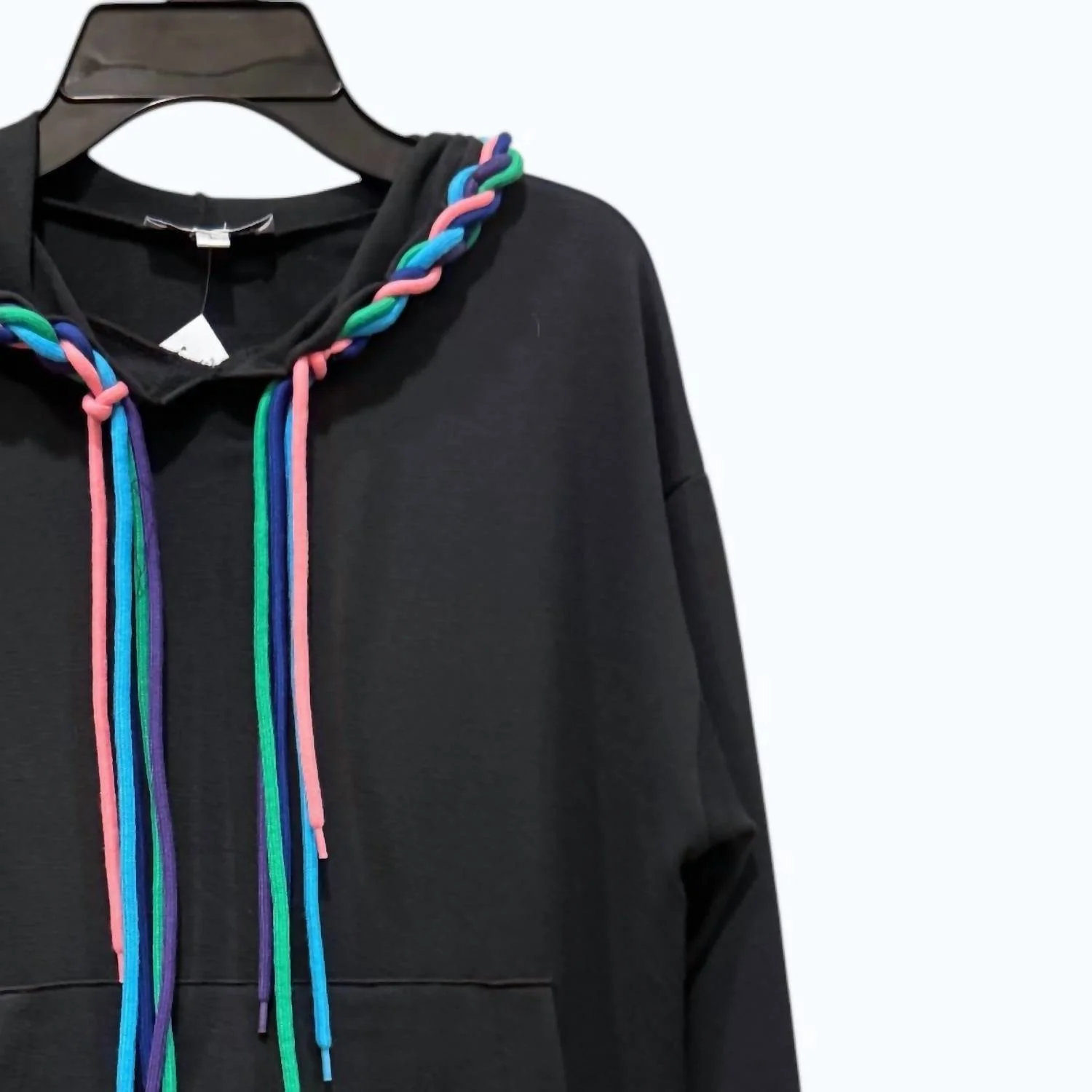 Gilr's Braided Hoodie In Black - Image 2
