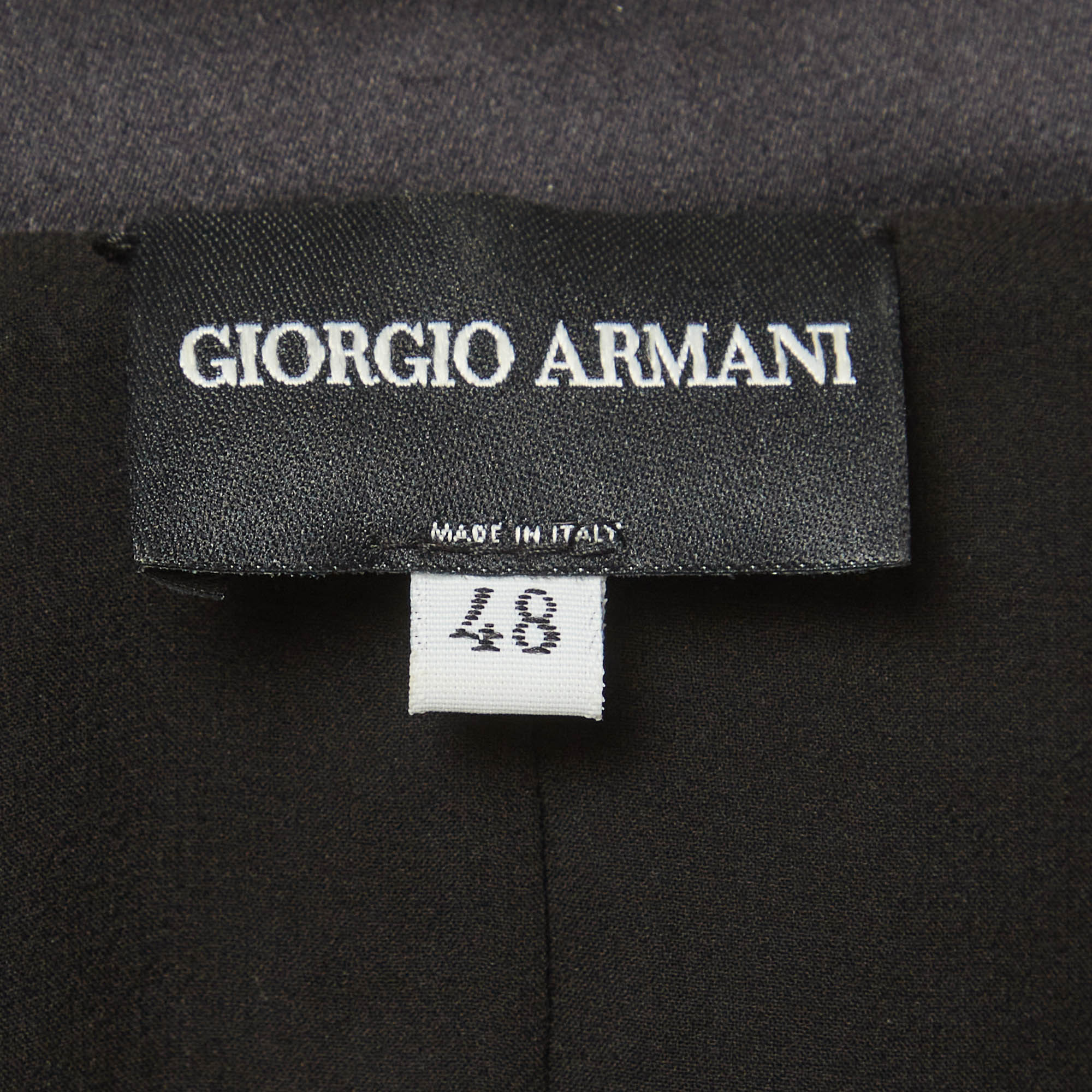Giorgio Armani Black Satin Flared Maxi Dress - Image 5