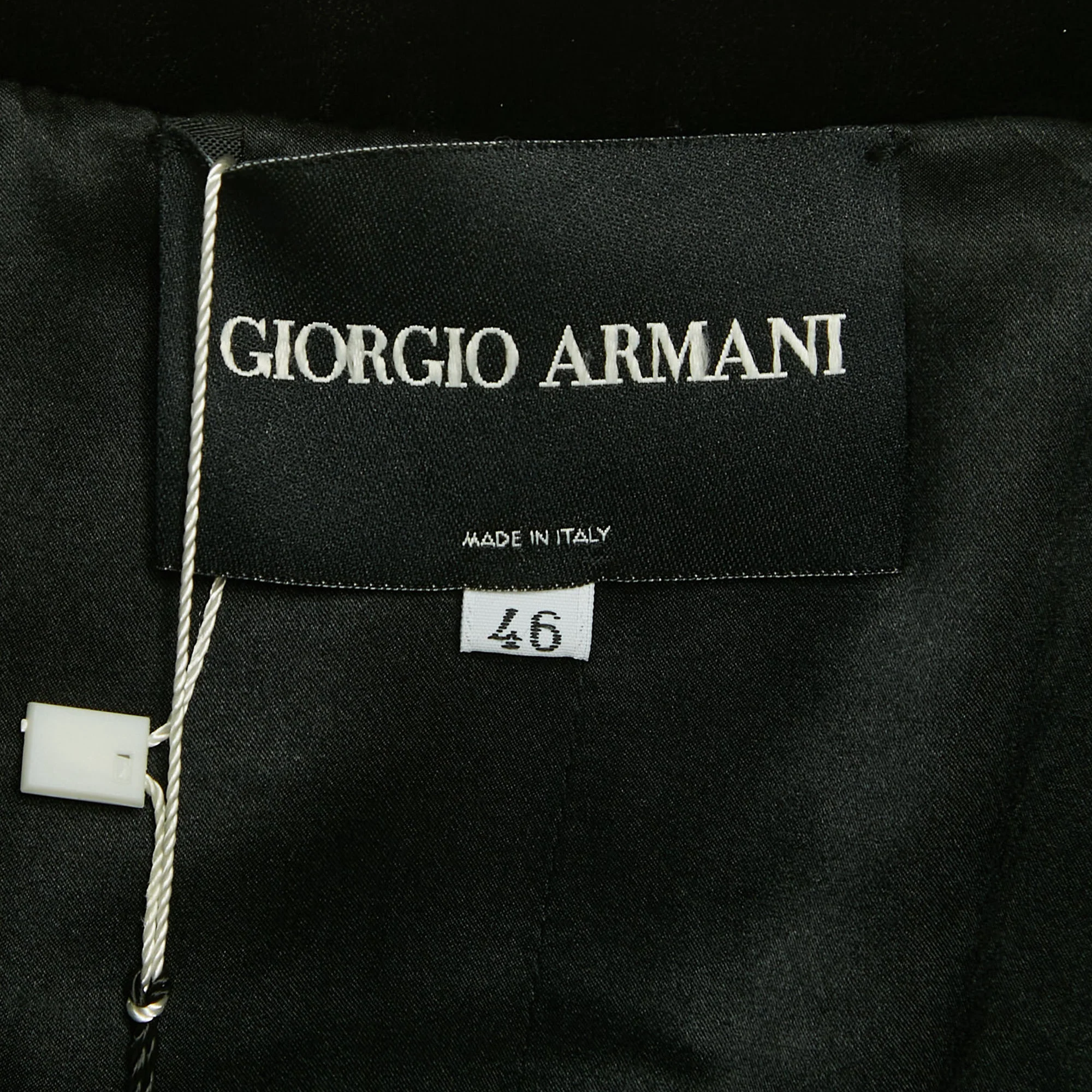 Giorgio Armani Black Velvet Single Breasted Blazer - Image 4