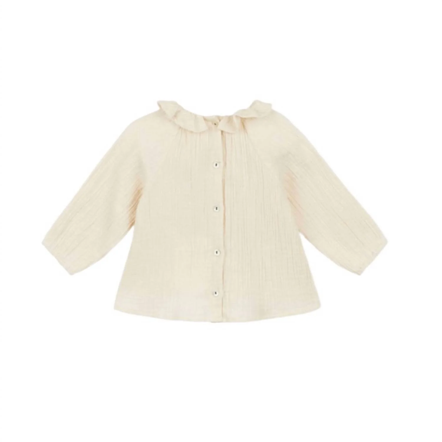 Girl's Baby Double Voile Blouse In Cream - Image 2