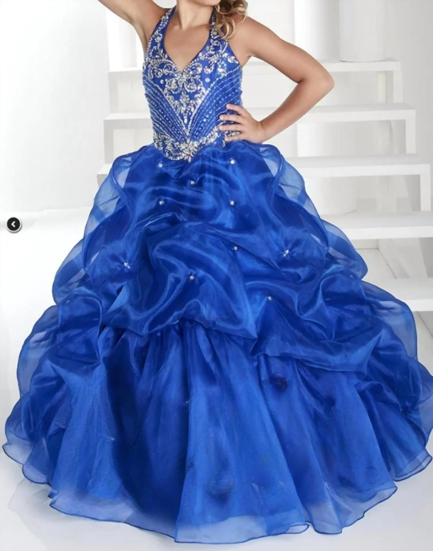 Girls Ball Gown Skirt Dress In Royal