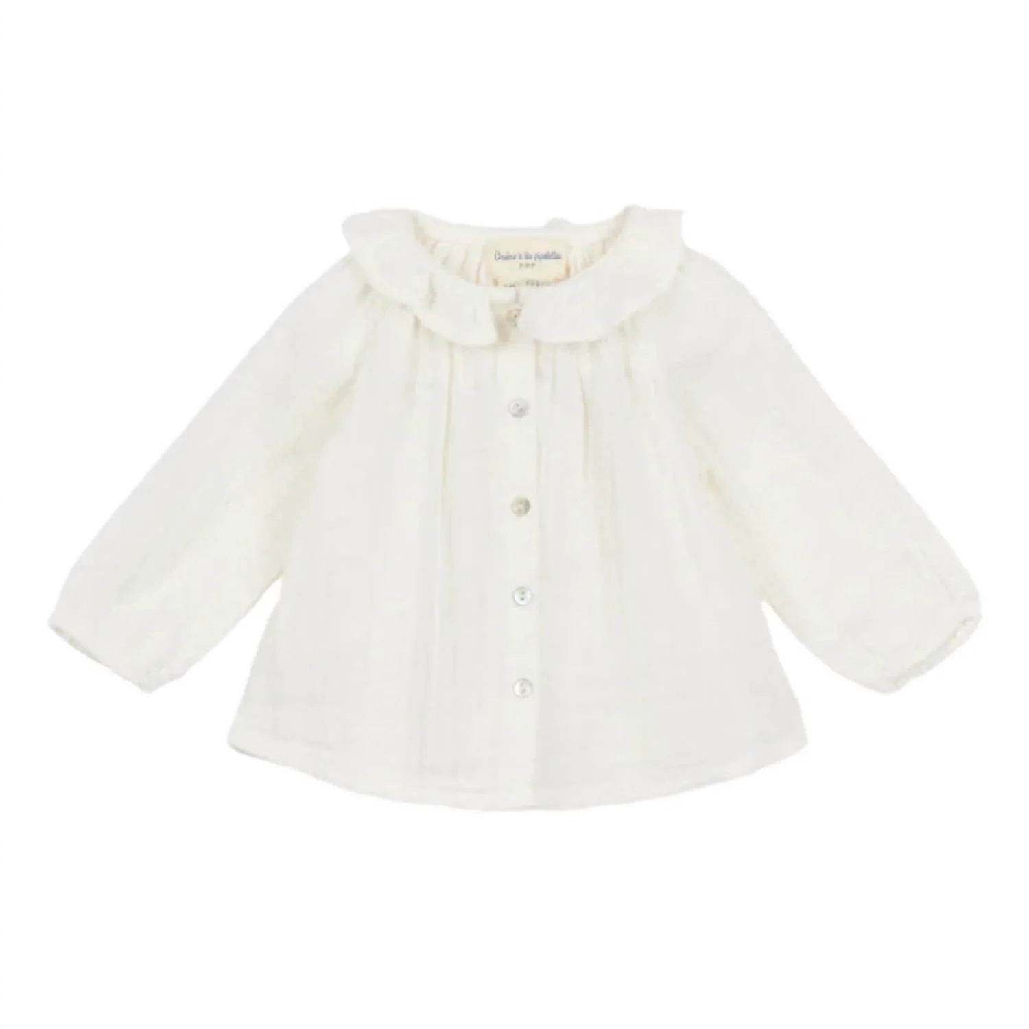 Girl's Colerette Blouse In Ecru