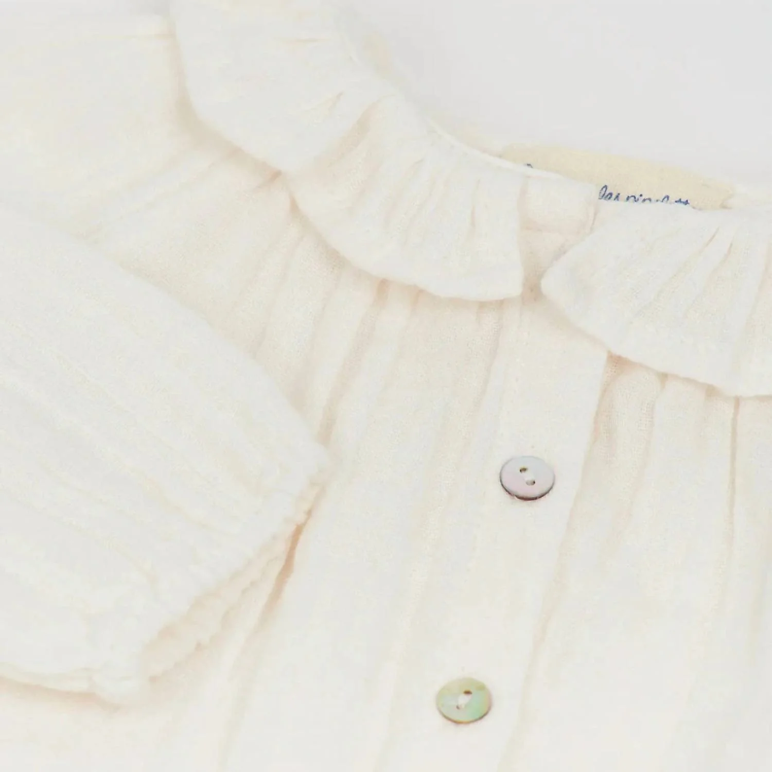 Girl's Colerette Blouse In Ecru - Image 3