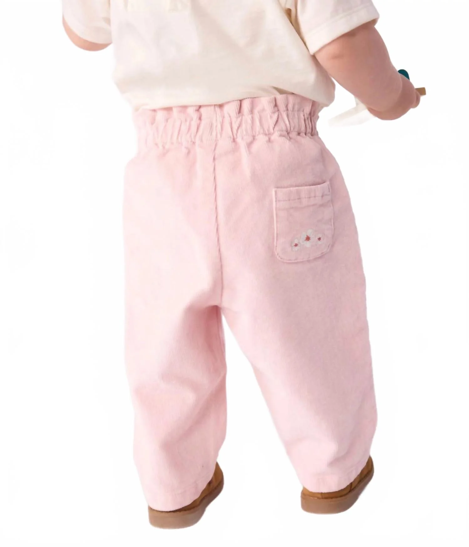 Girl's Corduroy Pants In Pink - Image 4