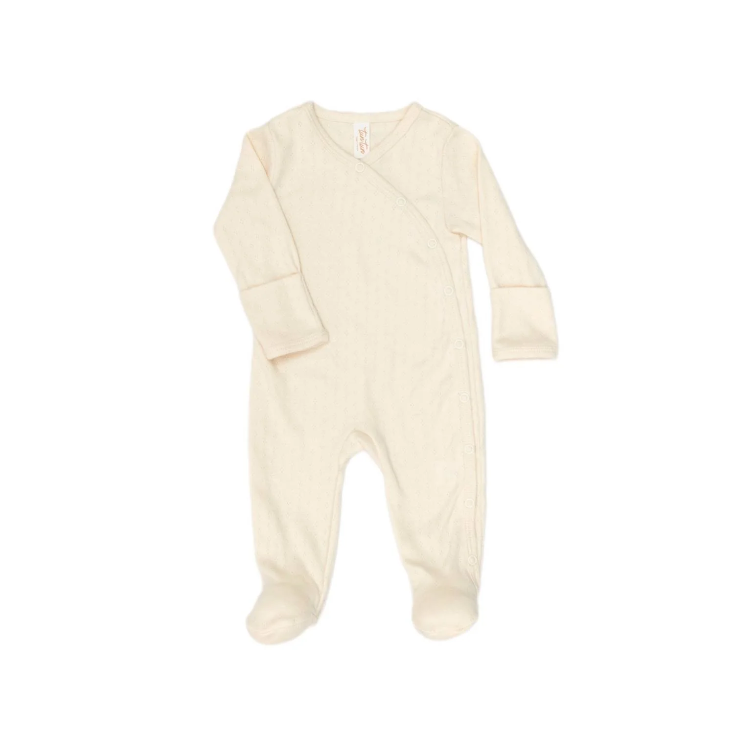 Girl's Milan Footed Jumpsuit In White Swan