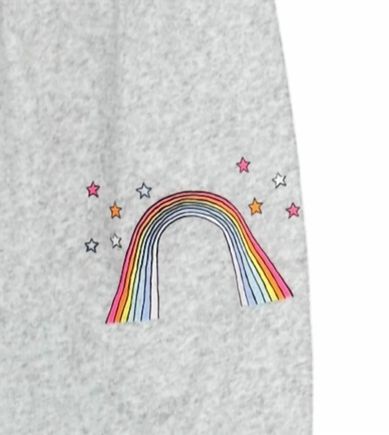 Girl's Rainbow Star Jogger Pants In Misty Grey - Image 2