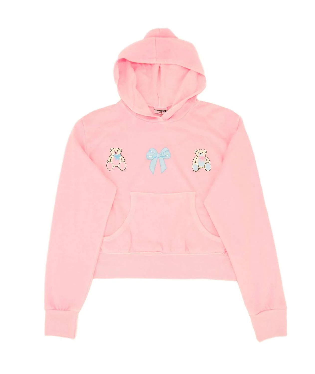 Girls' Teagan Teddy Bow Pocket Hoodie In Ice Pink