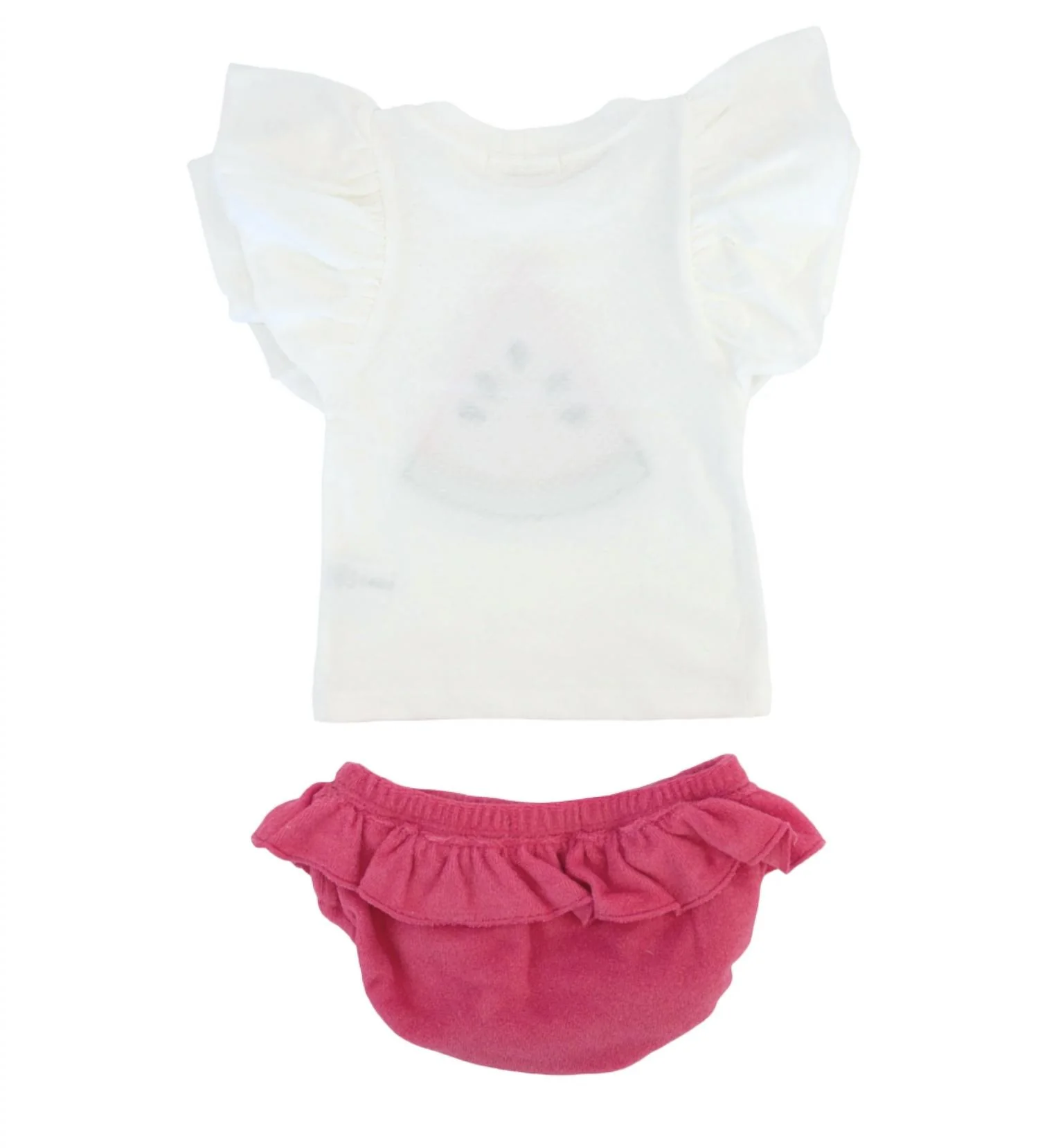 Girl's Terry Applique Tee Set In Watermelon - Image 2