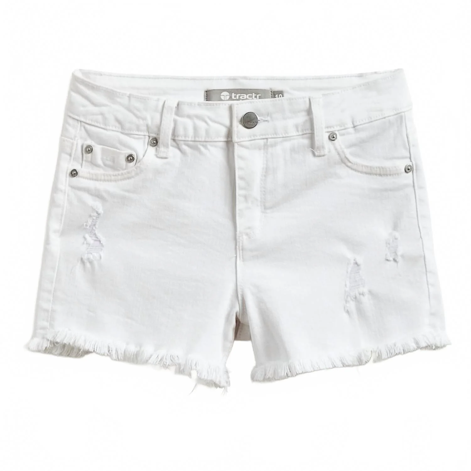 Girl's Tween Brittany Fray Hem Shorts In White
