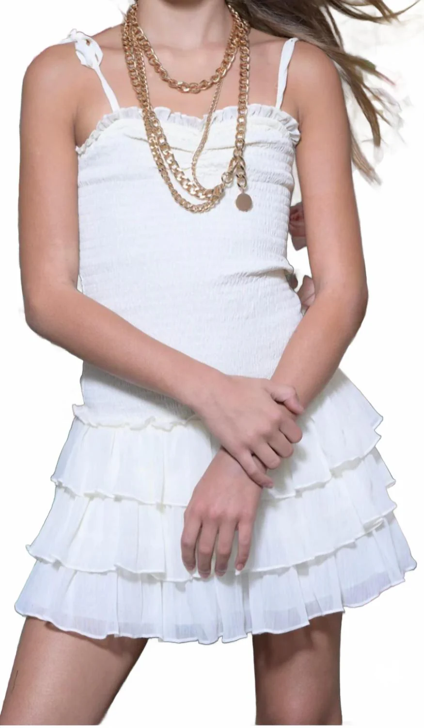 Girl's Tween Meri Dress In Ivory - Image 2