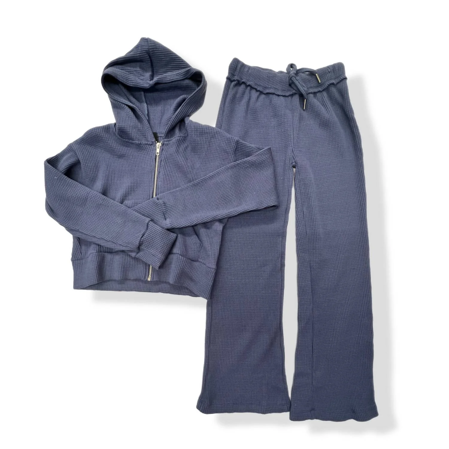 Girl's Waffle Lounge Pants In Navy - Image 2