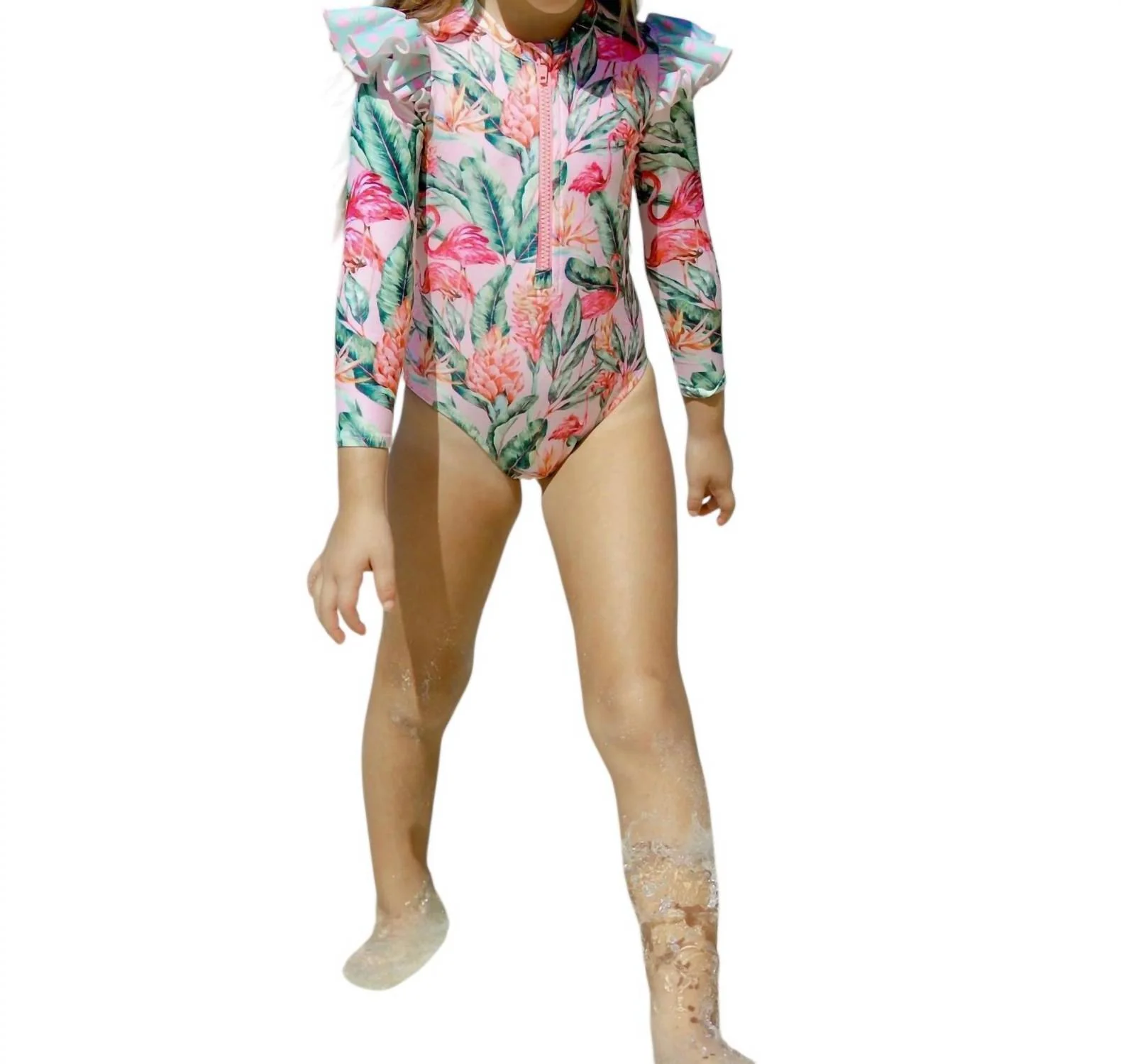 Girl's Zipper Long Sleeve One Piece In Welcome To Miami