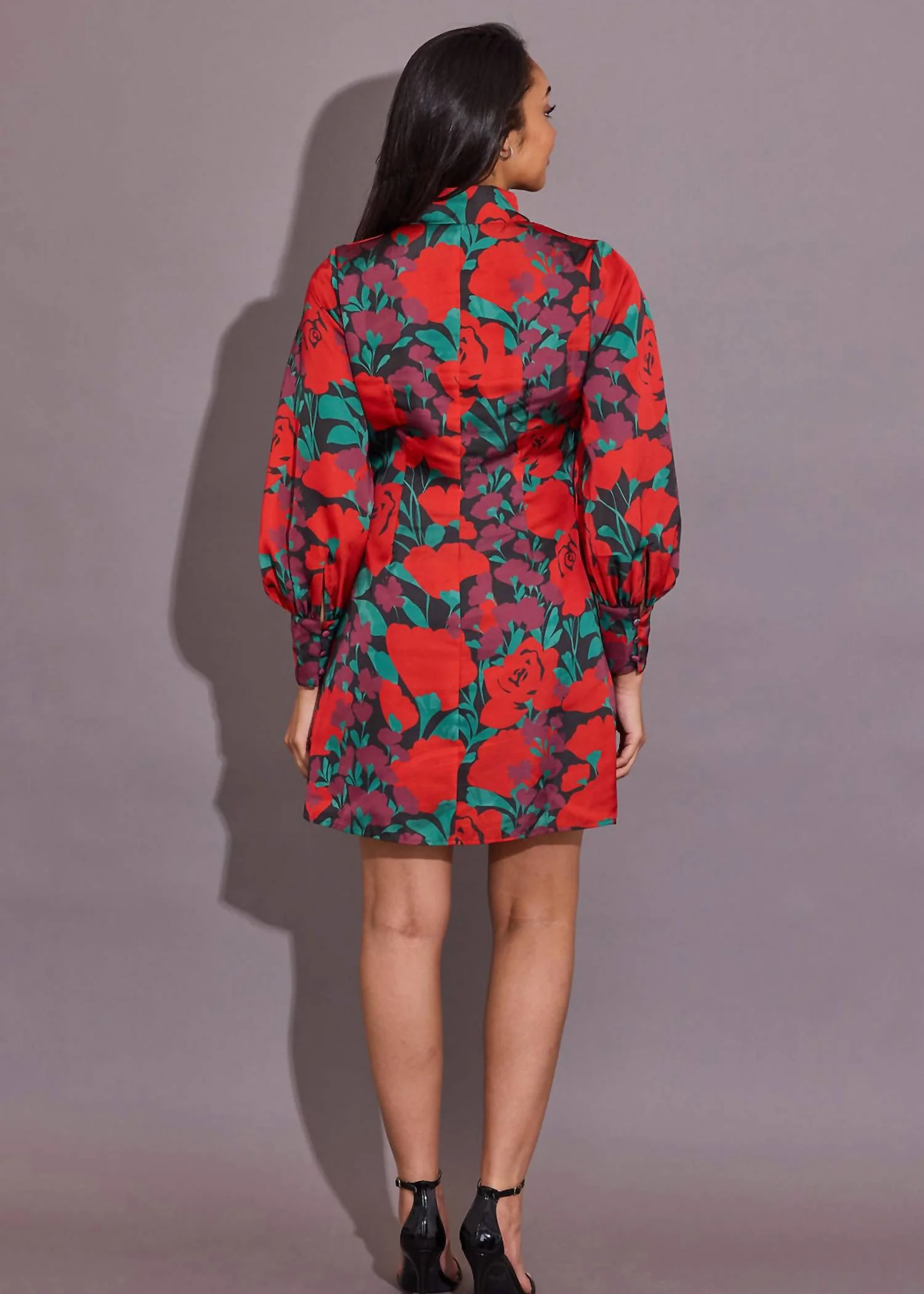 Gloria Ruched Long Sleeve Dress In Legacy Floral - Image 2