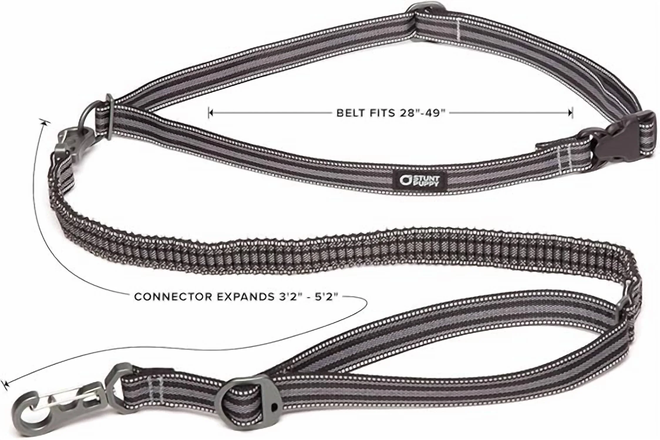 Go Dog Glo Runner Hands Leash In Titanium/black - Image 2