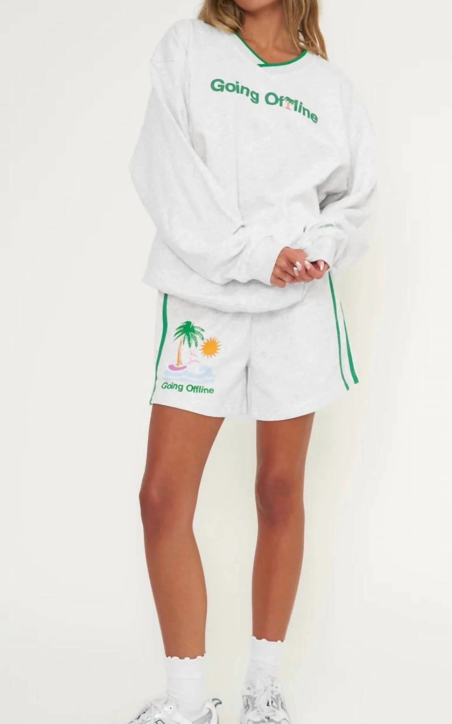 Going Offline Sweatshorts In White