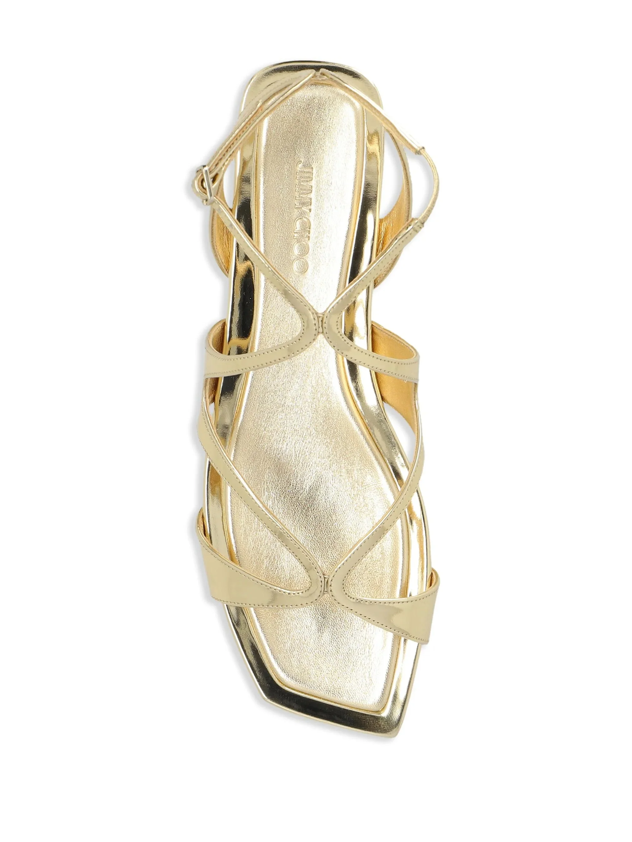 Gold Ayla Flat Metallic Sandals - Image 4