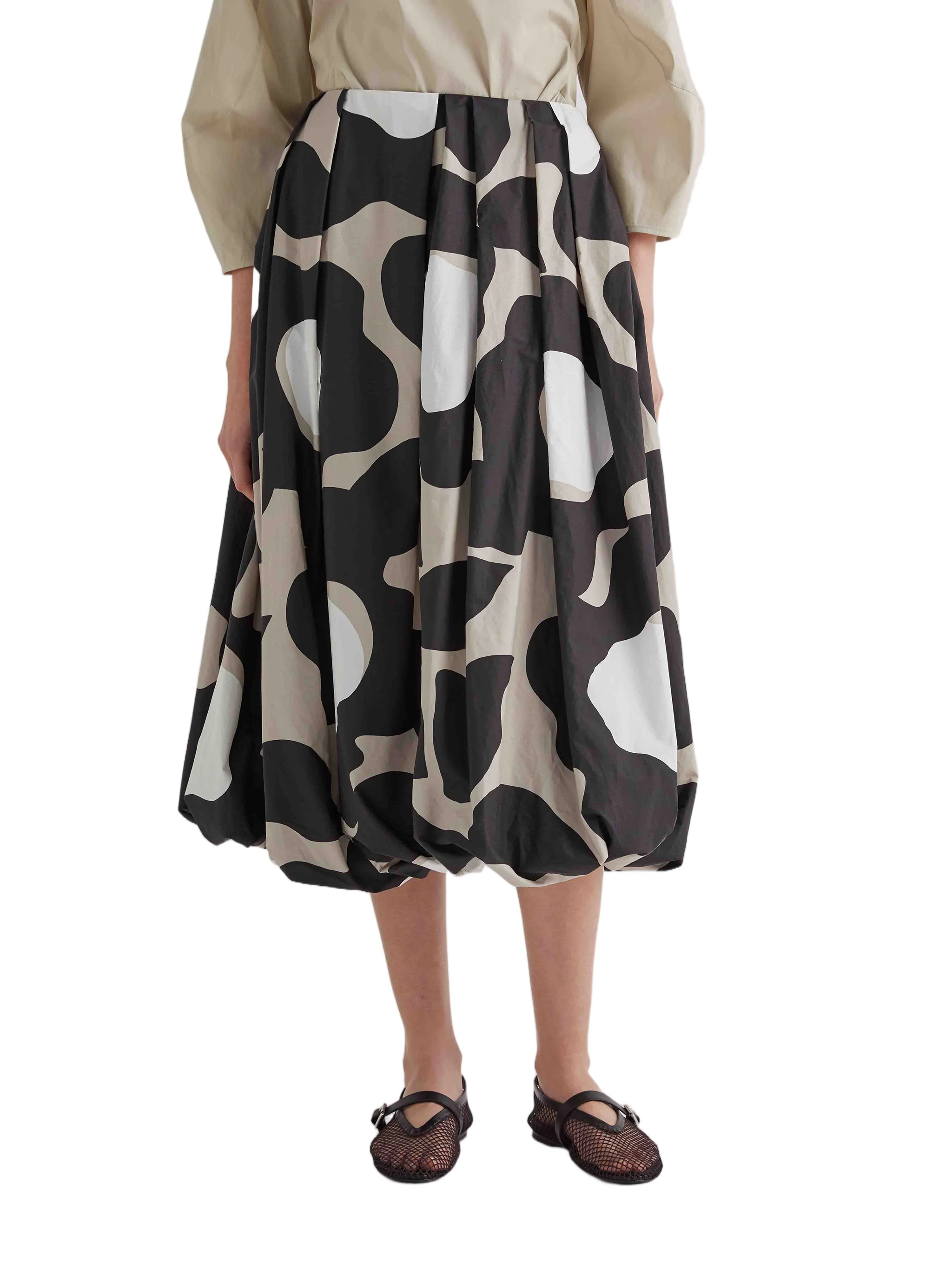 Gonna Voluminous Midi Cotton Skirt