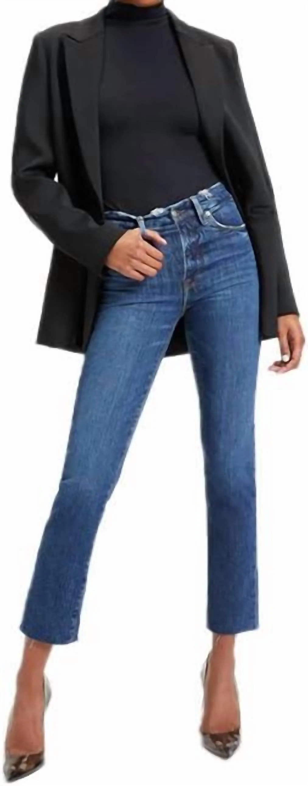 Good Straight Split Pocket Jeans In Indigo