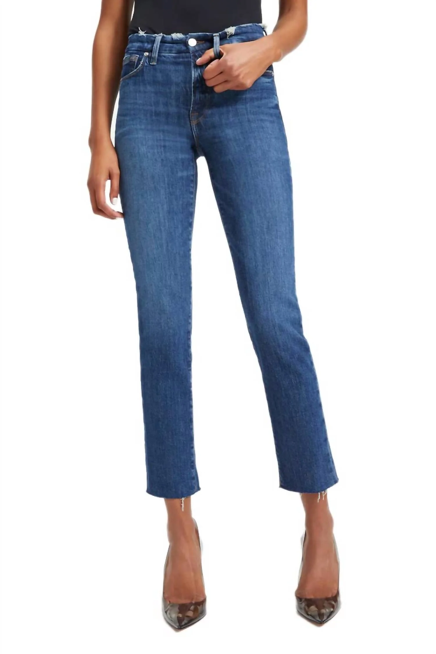 Good Straight Split Pocket Jeans In Indigo - Image 2