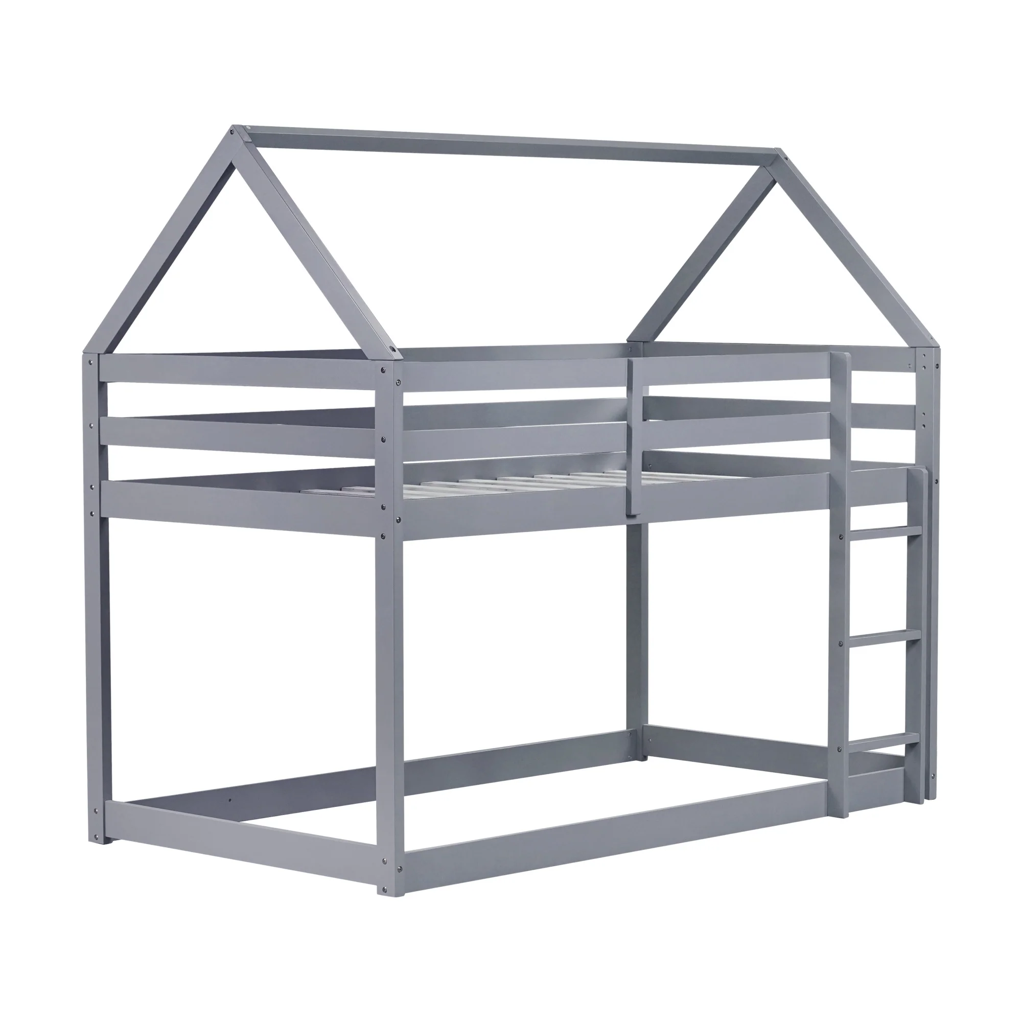 GOODSILO Premium House Shaped Twin Over Twin Floor Bunk Bed - Image 6