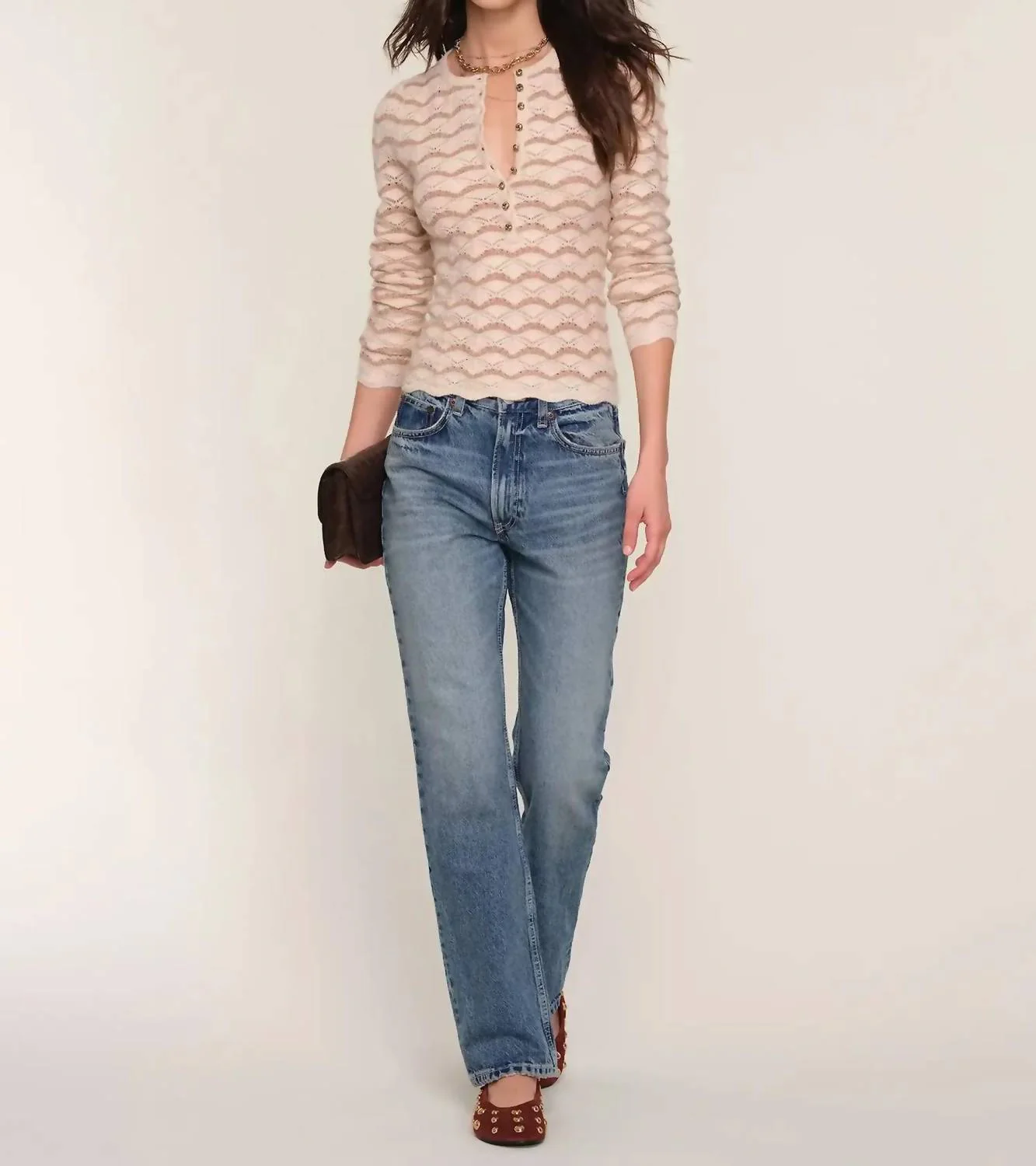 Gracen Knit Top In Oat - Image 3