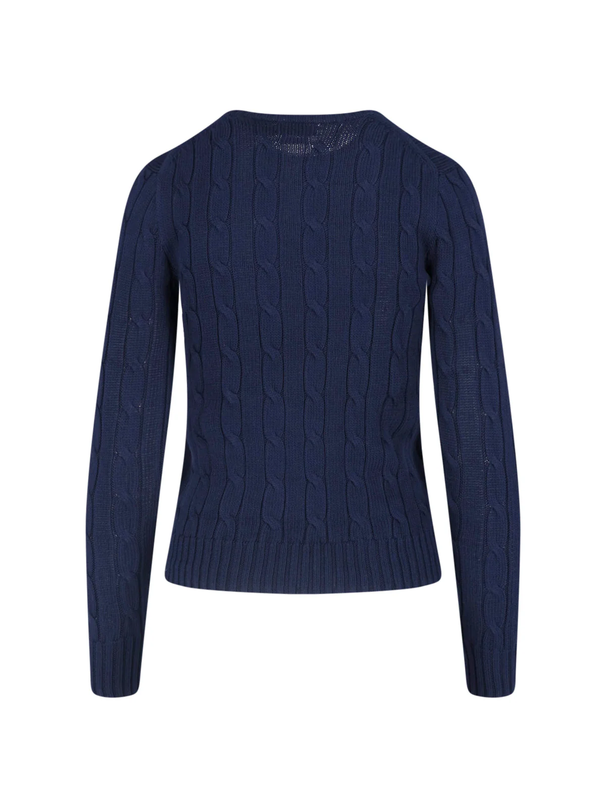 Green Cable Knit Logo Fitted Sweater - Image 2