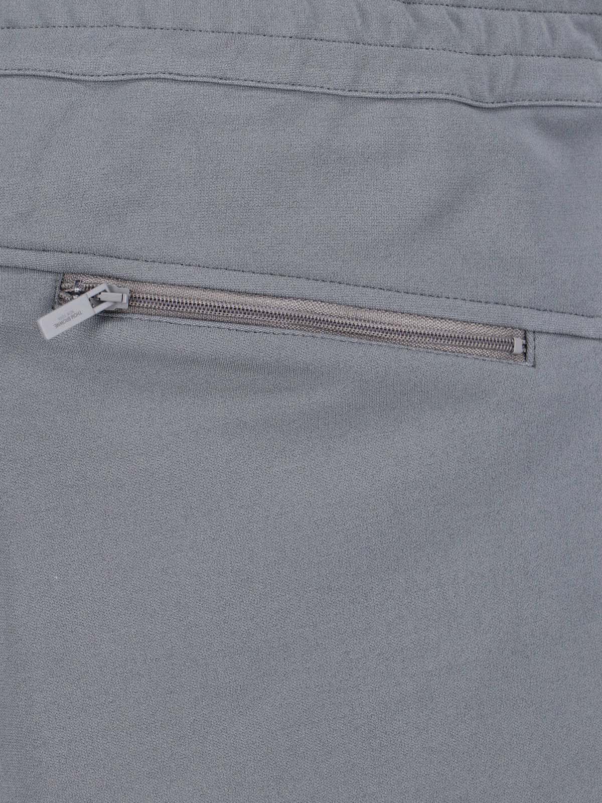 Grey 4-Bar Viscose Blend Straight Shorts - Image 5
