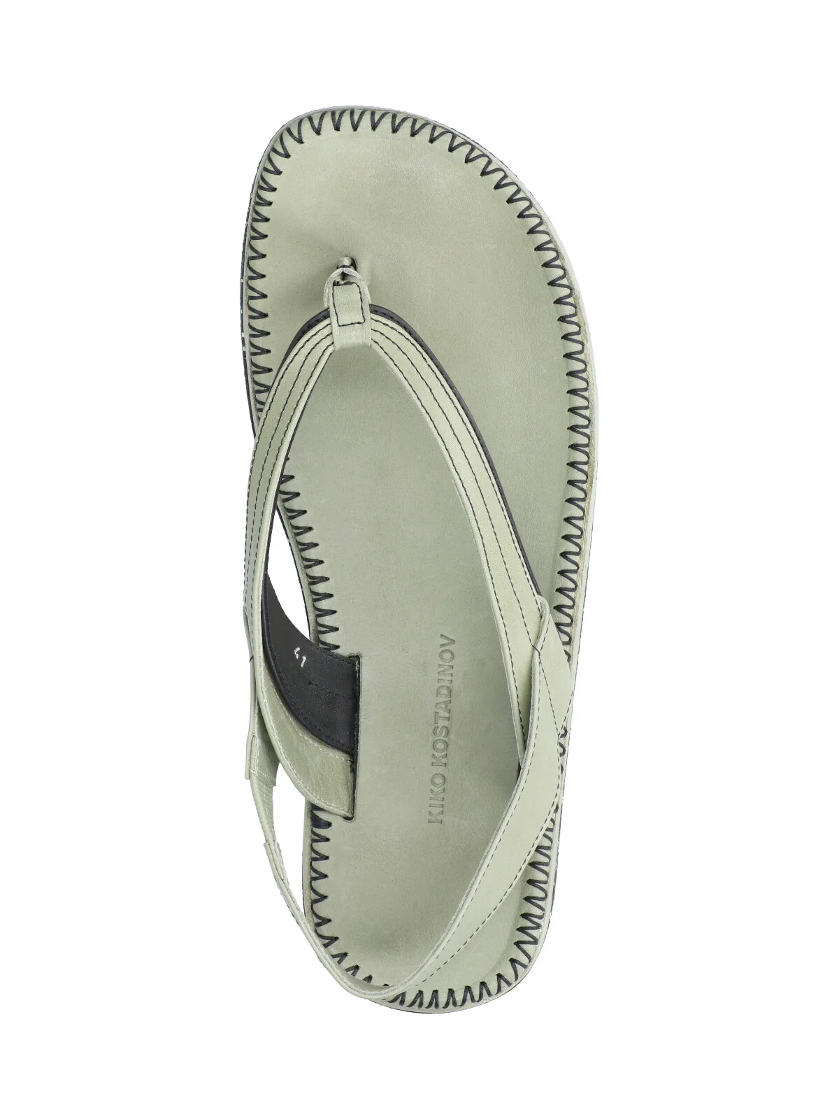 Grey Andras Thong Style Leather Sandals - Image 5