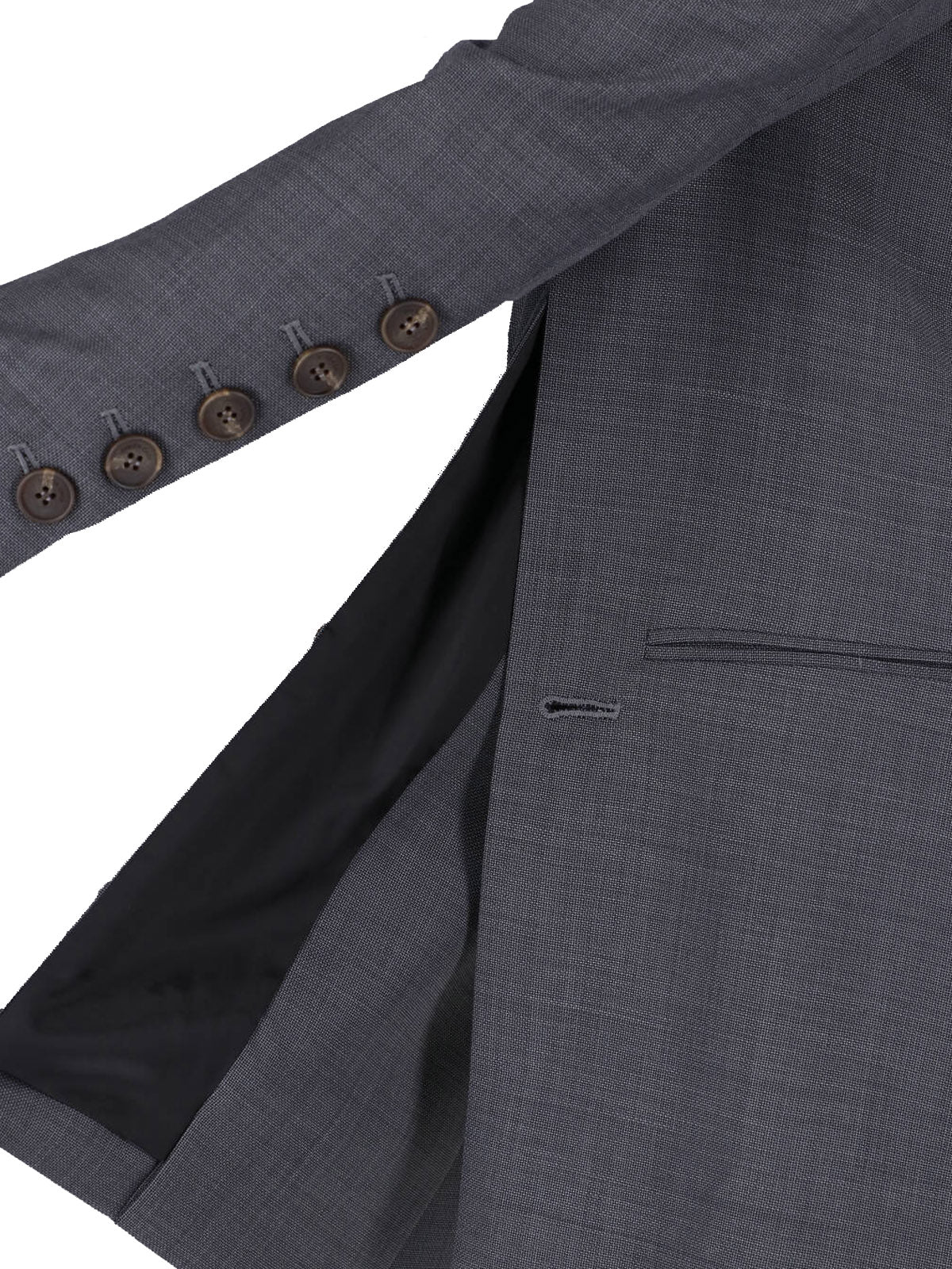 Grey Beatrice Double-Breasted Wool Blazer - Image 4