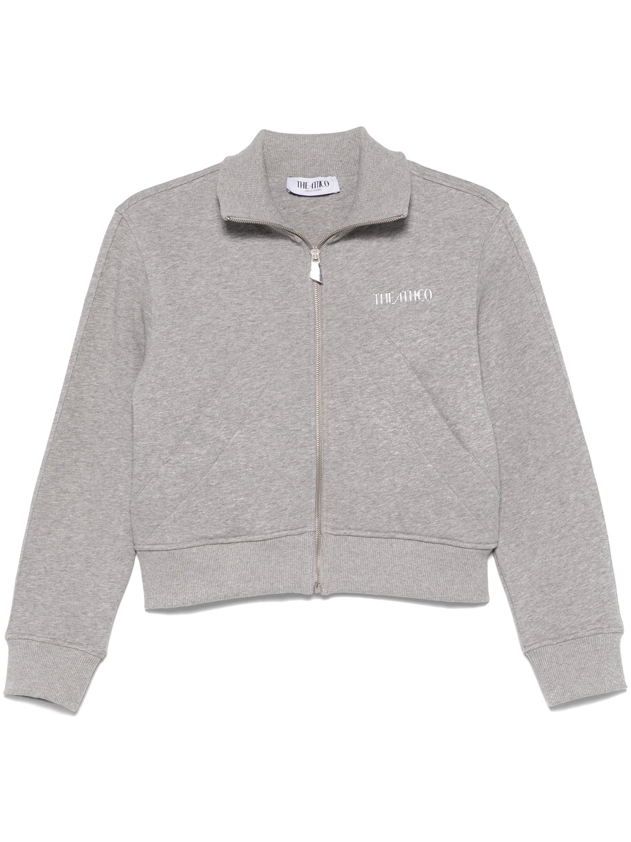 Grey Cropped American Fleece Jacket