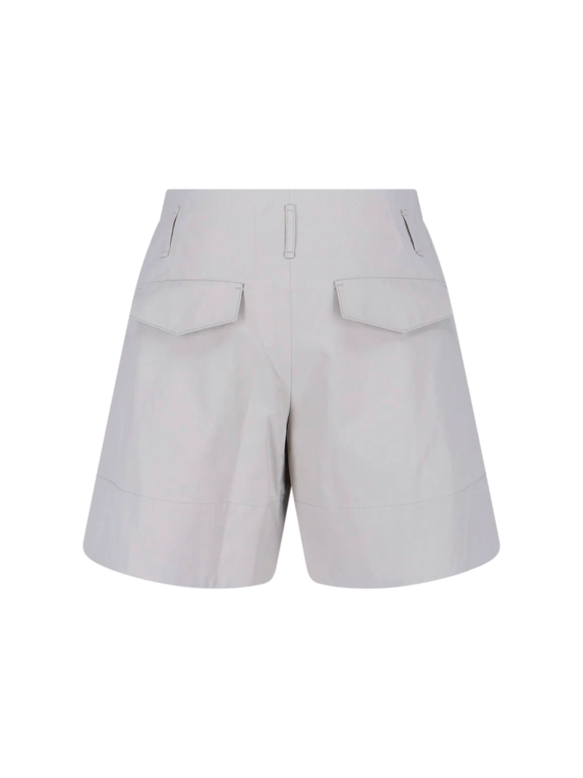 Grey Mid-Rise Tailored Pleated Shorts - Image 2